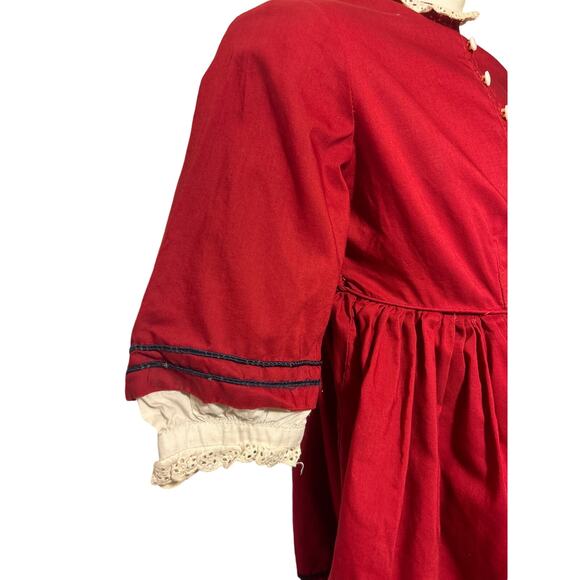 Vintage 50’s/60’s Girls Red Moppets Tea Party Dress, Colonial Style Dress, 3/4T - Picture 3 of 12